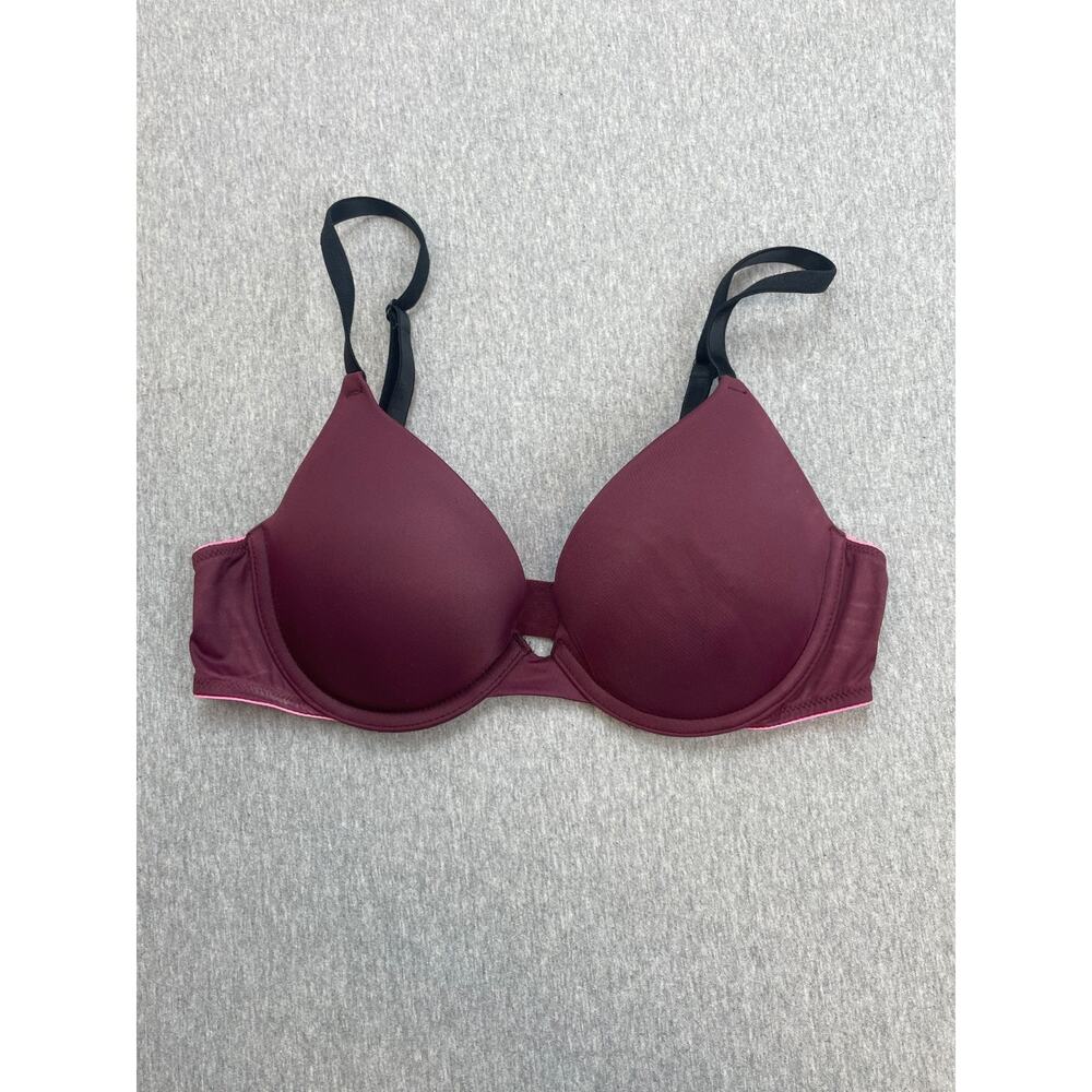 Victorias Secret PINK Bra Womens 34B Red Wear Everywhere Push Up Underwire